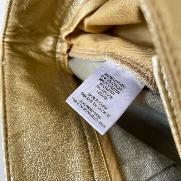 DIVINE HERITAGE REVOLVE Faux Leather Proper Cuffed Shorts in Gold Size S - Picture 8 of 8